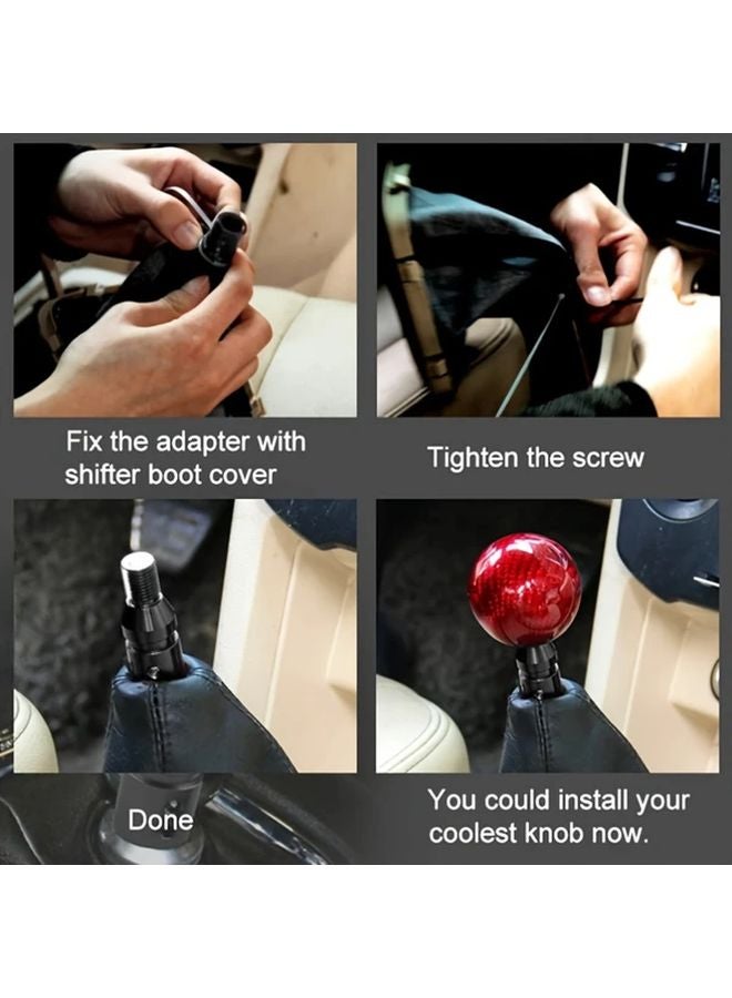 Universal Car Gear Shift Knob Adapter M12x1 25 Silvery Aluminum Alloy Thread Converter - Image 5