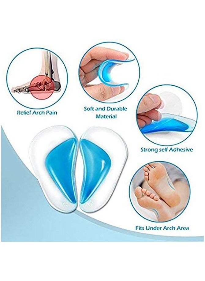 1 Pair Flat Foot Arch Orthotic Support Shoe Insole Silicone Pads Cushion Insert Size L