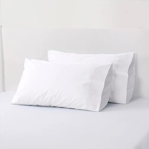 AVI Pure Cotton 144 TC Solid Pillow Cover, Set of 2 Pillow Covers, California King Size Pillowcase, Pillow Covers with Envelope Closure, (20x36 inch, White) - Image 2
