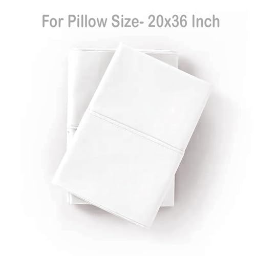 AVI Pure Cotton 144 TC Solid Pillow Cover, Set of 2 Pillow Covers, California King Size Pillowcase, Pillow Covers with Envelope Closure, (20x36 inch, White) - Image 5
