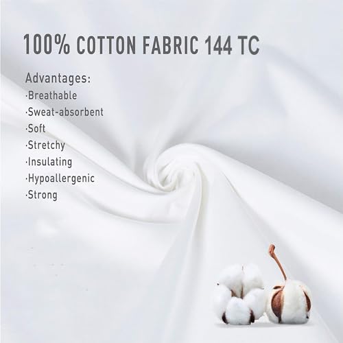 AVI Pure Cotton 144 TC Solid Pillow Cover, Set of 2 Pillow Covers, California King Size Pillowcase, Pillow Covers with Envelope Closure, (20x36 inch, White) - Image 3