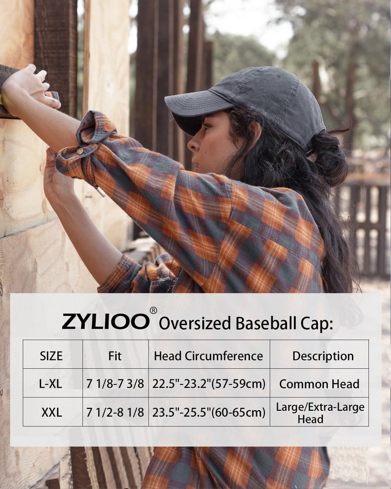 Zylioo Big Size Denim Dad Hat, Oversize Baseball Cap for Large Heads, Distressed Washed Jean Cap, Comfortable Garden Hat - Image 4
