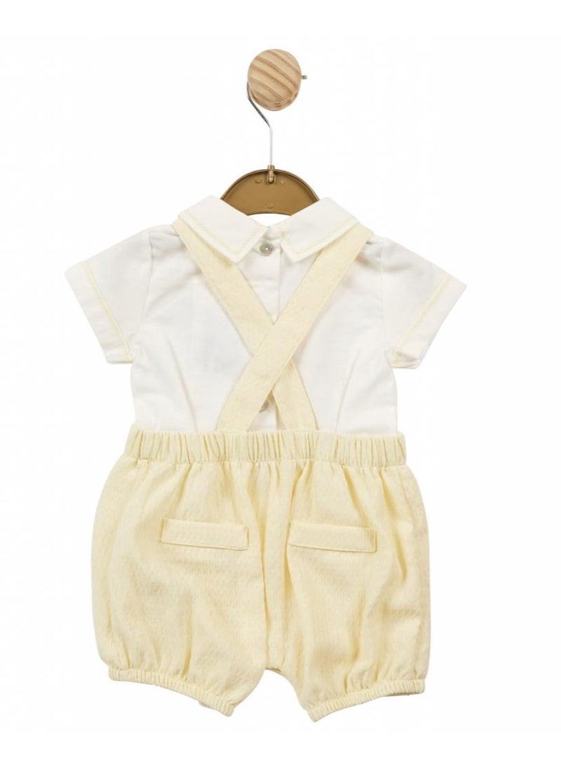 Mintini baby Boys Yellow Dungarees Set  - Image 2