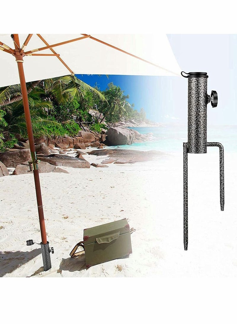 Beach Umbrella Sand Anchor, Steel Anchor Beach Umbrella Heavy Duty Metal Ground Grass Auger Holder Stands for Outdoor Summer Beach Garden Lawn Yard for Use in Flag, Umbrella, Fishing Rod (Black) - Image 4