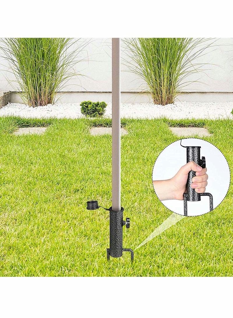 Beach Umbrella Sand Anchor, Steel Anchor Beach Umbrella Heavy Duty Metal Ground Grass Auger Holder Stands for Outdoor Summer Beach Garden Lawn Yard for Use in Flag, Umbrella, Fishing Rod (Black) - Image 3