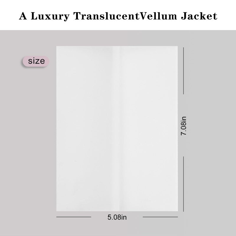 Pilloze 50 Pack Vellum Jackets for 5x7 Invitations - Pre-Folded 115GSM Wedding Invitation Wraps for Wedding, Invitation Cards, Greeting Cards, Baby Shower, Birthday - Image 2