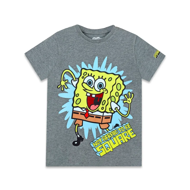 nickelodeon Nickelodeon Sponge Bob Not Afraid To Be Square Kids Boy's T-Shirt