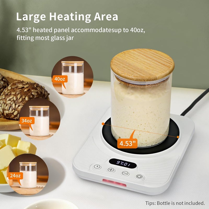 Vobaga Sourdough Starter Warmer 3.0 for Kitchen, Sourdough Starter Heating Pad with Precise 1°F Control (70-110°F), 24H Auto Shut-Off, Sourdough Warming Mat for Bread, Sourdough Ideal for Home Bakers - Image 5