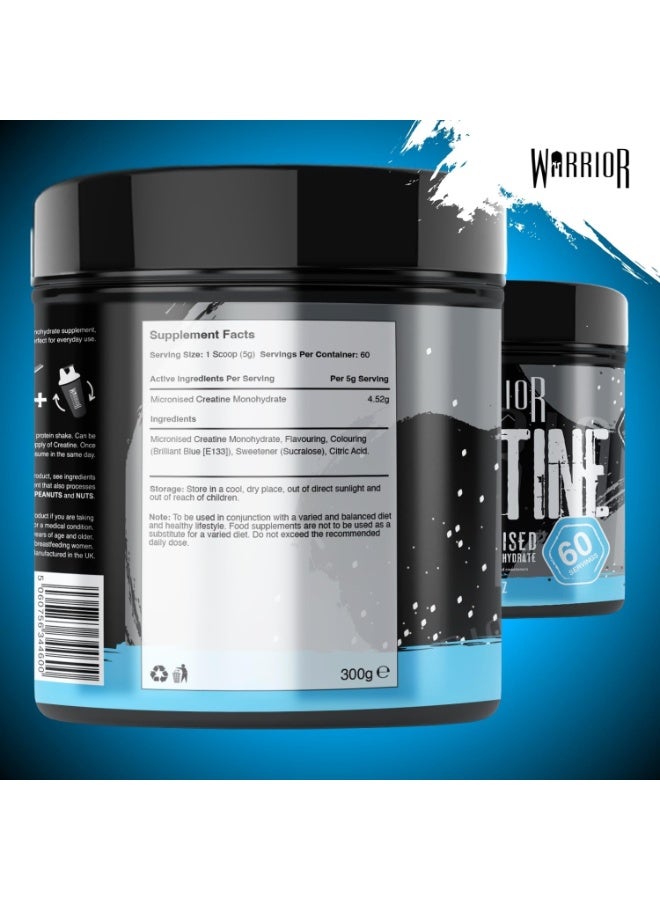 ووريور، كرياتين ميكرونايزد، كرياتين مونوهيدرات، نكهة بلو راز، 300 غرام، 60 حصة - Image 3
