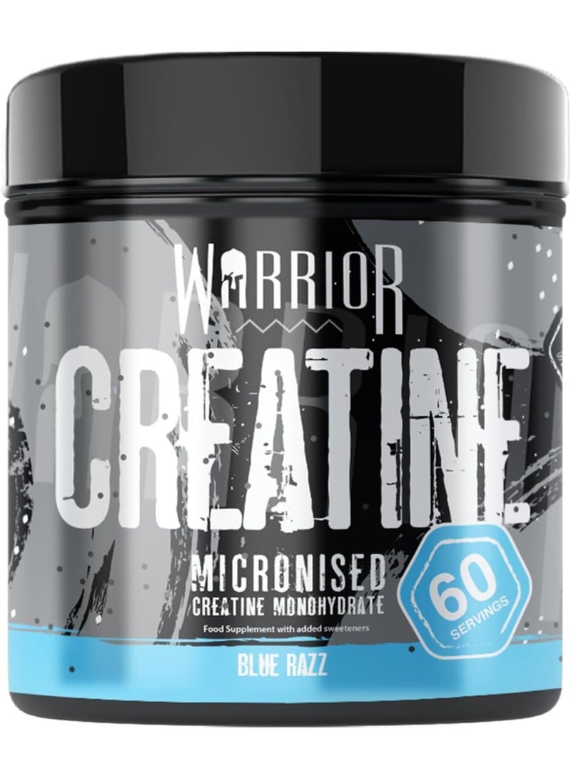 ووريور، كرياتين ميكرونايزد، كرياتين مونوهيدرات، نكهة بلو راز، 300 غرام، 60 حصة - Image 1