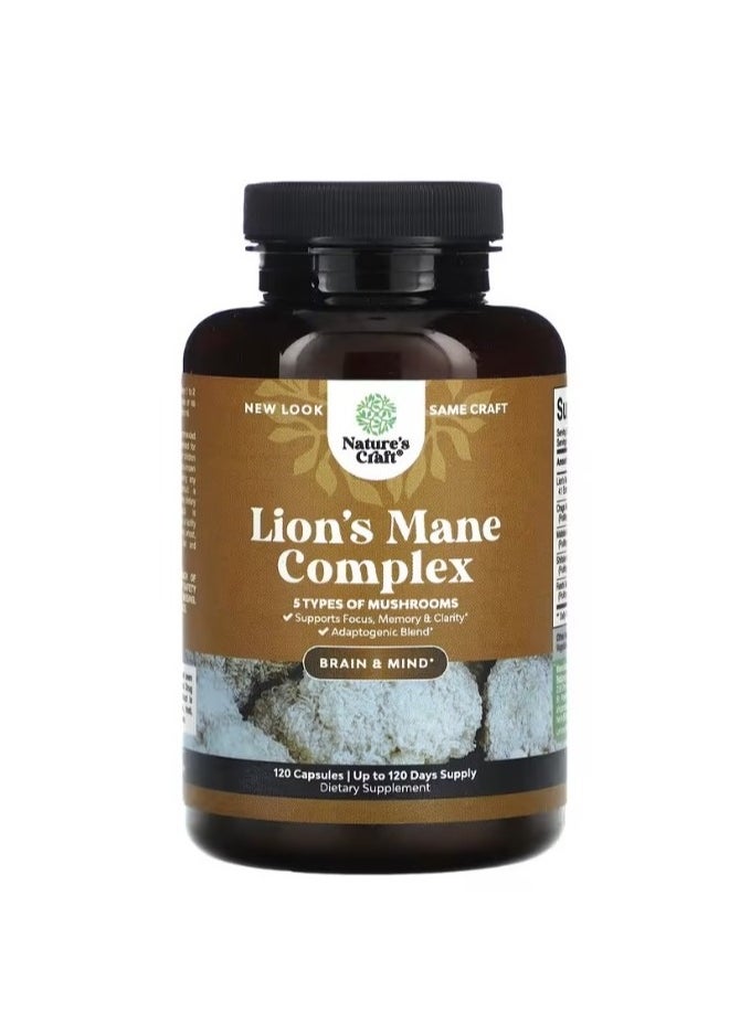 Nature's Craft - Mushroom Complex,Enhances Vitality, Enhances Immunity and Enhances Brain Function, concentration and memory,60 Capsules - Image 1