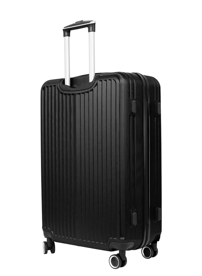 بارا جون Ridge 20-Inch Small ABS Hard Case Cabin Luggage Trolley Bag – 10kg Capacity, 8 Spinner Wheels & Lock, Black