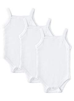 BabiesBasic 100% Super Combed Cotton, Sleeveless Girls Romper/Bodysuit, for New Born to 24months. Set of 3 - White, White - pzsku/ZBB20D8C2090171178CD3Z/45/1741245747/07f361ba-3f45-45e0-8cf2-3186e5fefcb4