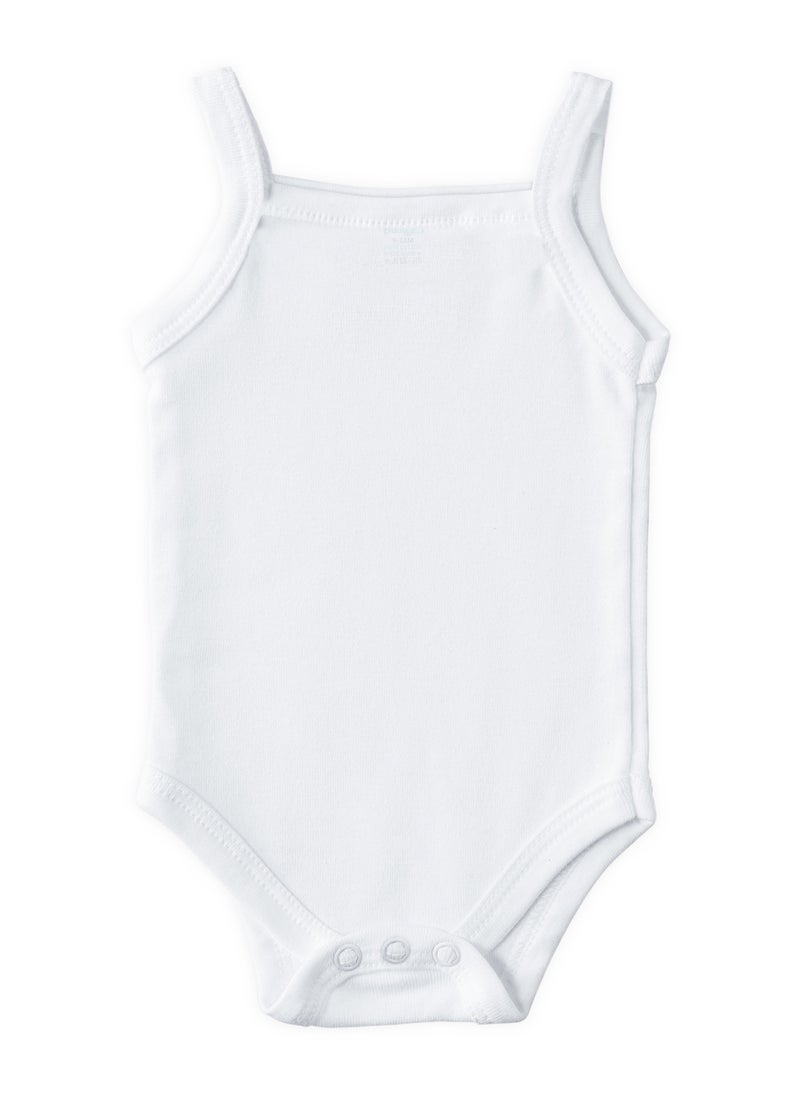 Babies Basic BabiesBasic 100% Super Combed Cotton, Sleeveless Girls Romper/Bodysuit, for New Born to 24months. Set of 3 - White, White  - Image 2