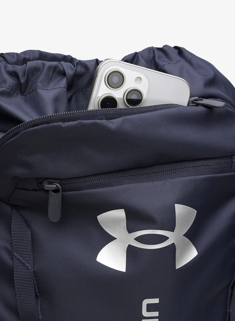 Under Armour Midnight Navy / Midnight Navy / Metallic Silver Hustle Sackpack  | Best Price UAE