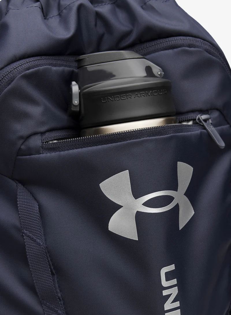 Under Armour Midnight Navy / Midnight Navy / Metallic Silver Hustle Sackpack  | Best Price UAE