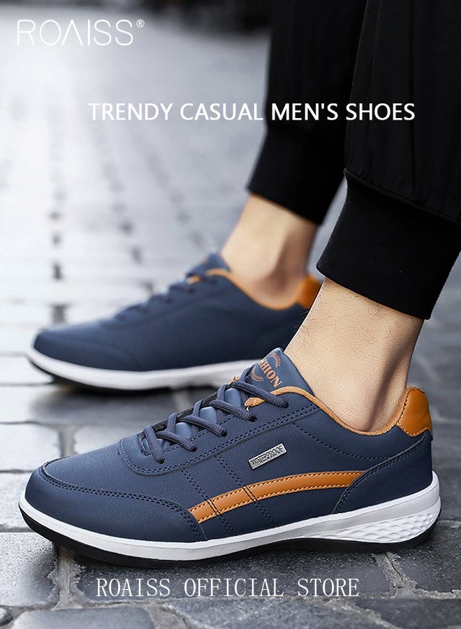 رويس أحذية رياضية أنيقة للرجال، أحذية منخفضة الرقبة برباط، أحذية كاجوال متعددة الاستخدامات للرجال، أحذية رياضية مريحة بنعل مانع للانزلاق، مناسبة للارتداء اليومي والأنشطة الخارجية، أحذية رياضية مسطحة مقاومة للماء وامتصاص الصدمات - Image 1
