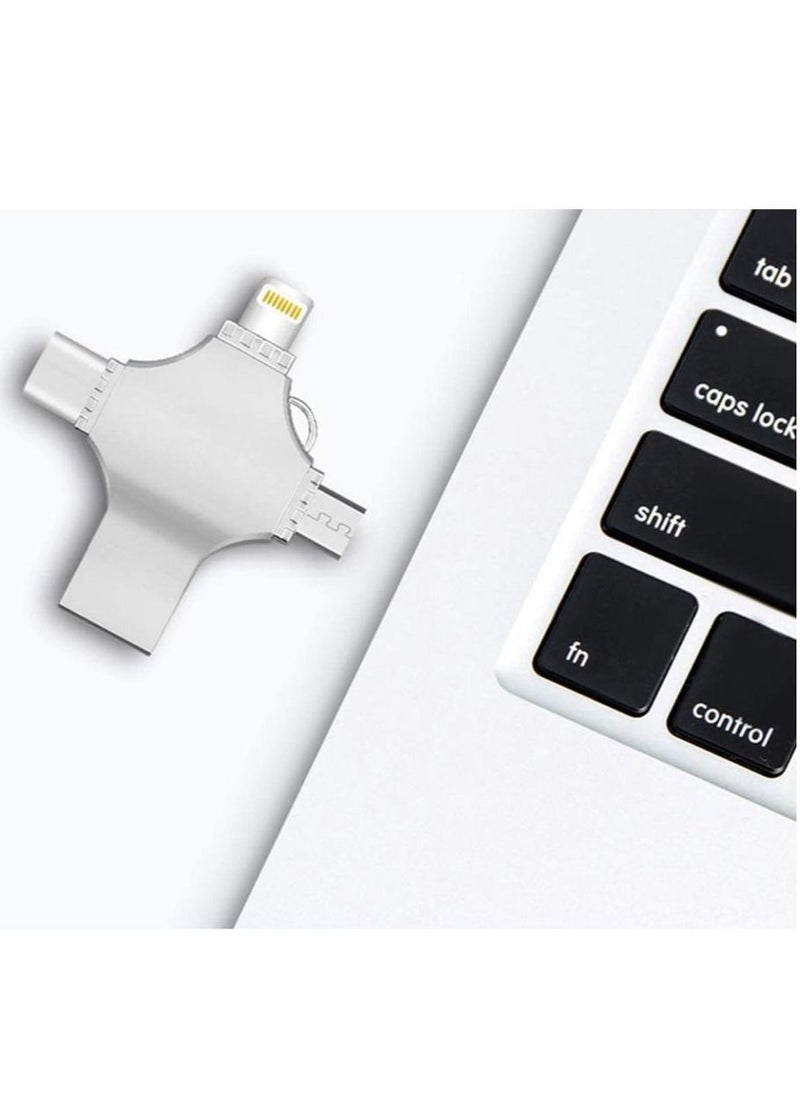 Generic High Speed 4 In 1 Multi-function OTG USB Flash Drive Type-C Pen drive 3.0 Memory Disk For iPad Android iOS PC (128 GB)  - Image 2
