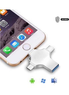 ماركة غير محددة محرك فلاش USB عالي السرعة 4 في 1 متعدد الوظائف OTG محرك أقراص USB من النوع C محرك أقراص 3.0 قرص ذاكرة لجهاز iPad Android iOS PC (128 جيجابايت)  - Image 4