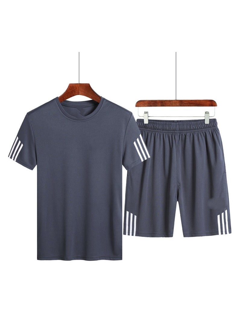 KUYING مجموعة جديدة من السراويل الرياضية غير الرسمية بأكمام قصيرة