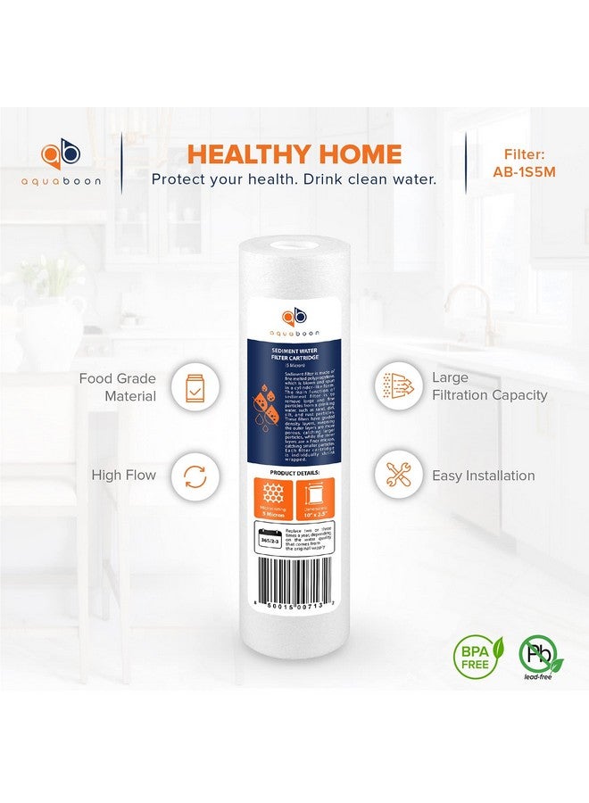 أكوابون فلتر مياه Aquaboon 5 ميكرون 10 × 2.5 لتر - بديل لفلتر مياه المنزل بالكامل متوافق مع فلاتر مياه الآبار - P5، AP110، WHKF-GD05، عبوة من 6 قطع - Image 4