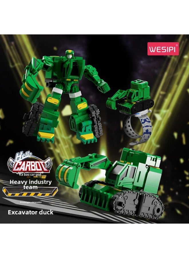 Genuine Mini Special Team Children's Electronic Deformation Watch Toy King Kong Summon Shaper Dinosaur Power Watch-Color:Transformation Watch-excavator Deka  - Image 1