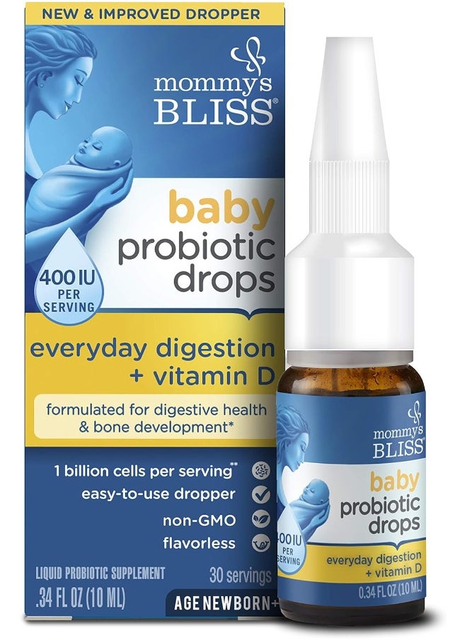 Mommy's Bliss Baby'S Natural, Flavor Less Probiotic Drops + Vitamin D  - Image 1