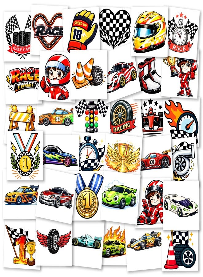 Ozepao 100 Pcs Race Car Temporary Tattoos for Kids, 2"×2" Individually Wrapped Car Party Favors, Car Themed Birthday Decorations for Boys and Girls - Image 2