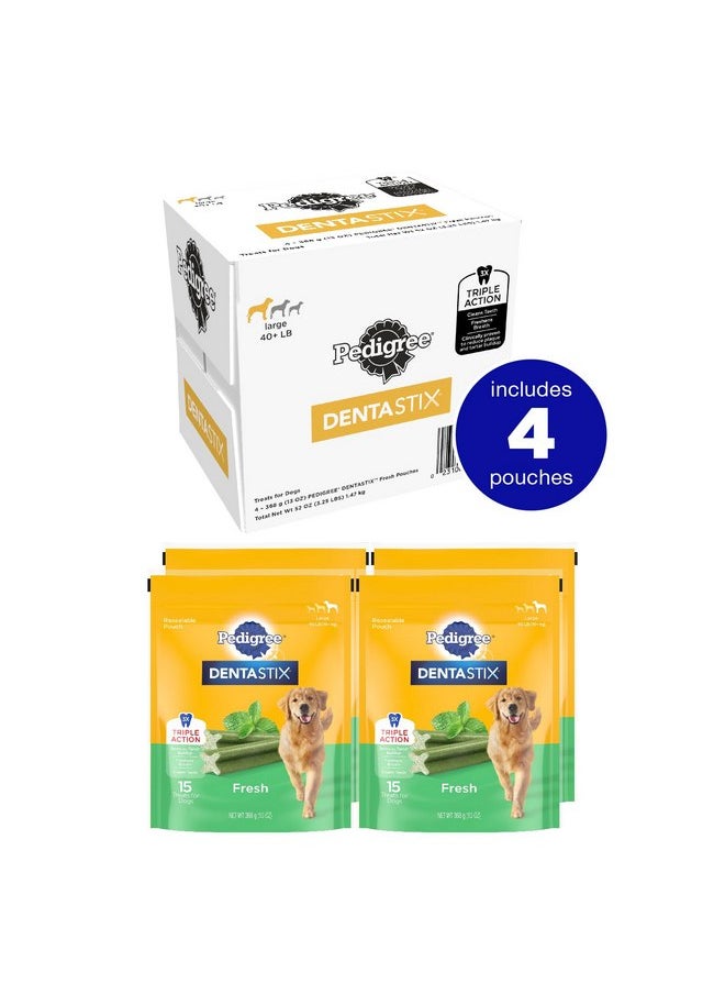 Pedigree Pedigree DENTASTIX Dental Dog Treats for Large Dogs Fresh Flavor Dental Bones, 52 oz. Multipack (60 Treats)  - Image 1