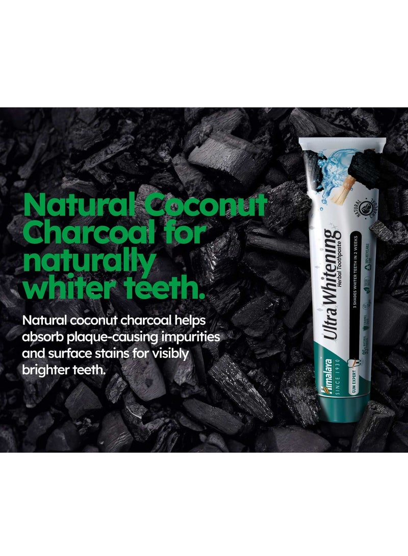 Himalaya Ultra Whitening Herbal Toothpaste With Activated Coconut Charcoal White - Image 4
