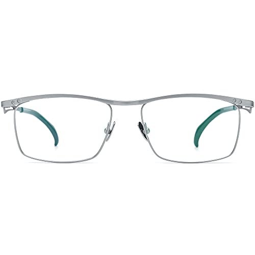 FONEX Pure Titanium Glasses Frame Men Square Magnet Clip On Eyeglasses with Polarized and Night Vision Lens (F85759 Silver with Green & Night Vision Lens) - Image 3