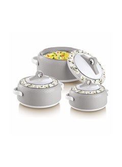 NAYASA Coral Casserole Food Warmer Stainless Steel Insulated Hotpot 3 Pc Set 2.5,3.5,5L  - Image 1