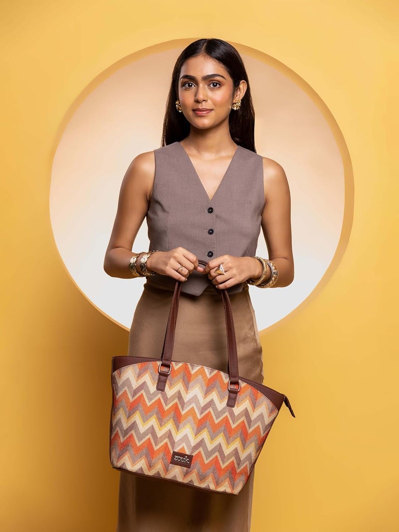 ZOUK حقيبة سفر كلاسيكية مطبوعة نباتية للسيدات - Image 2