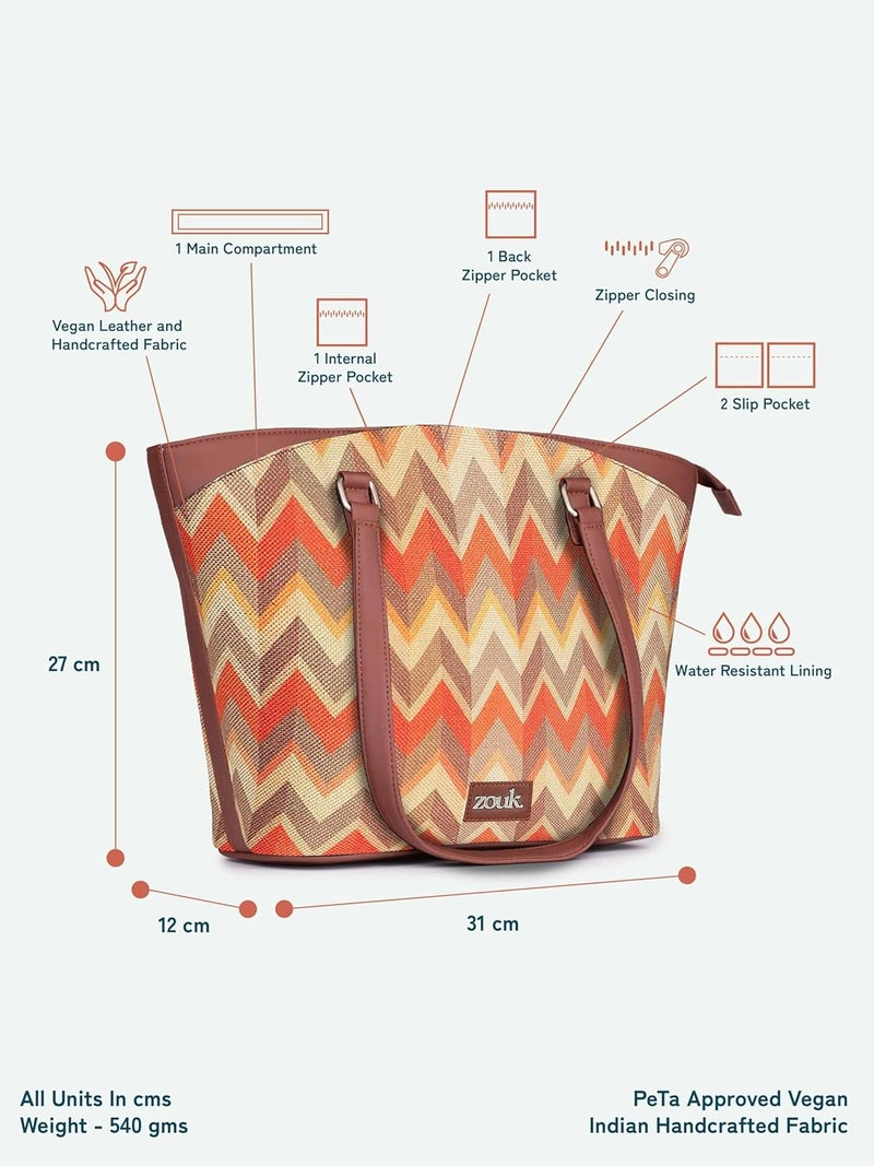 ZOUK حقيبة سفر كلاسيكية مطبوعة نباتية للسيدات - Image 4