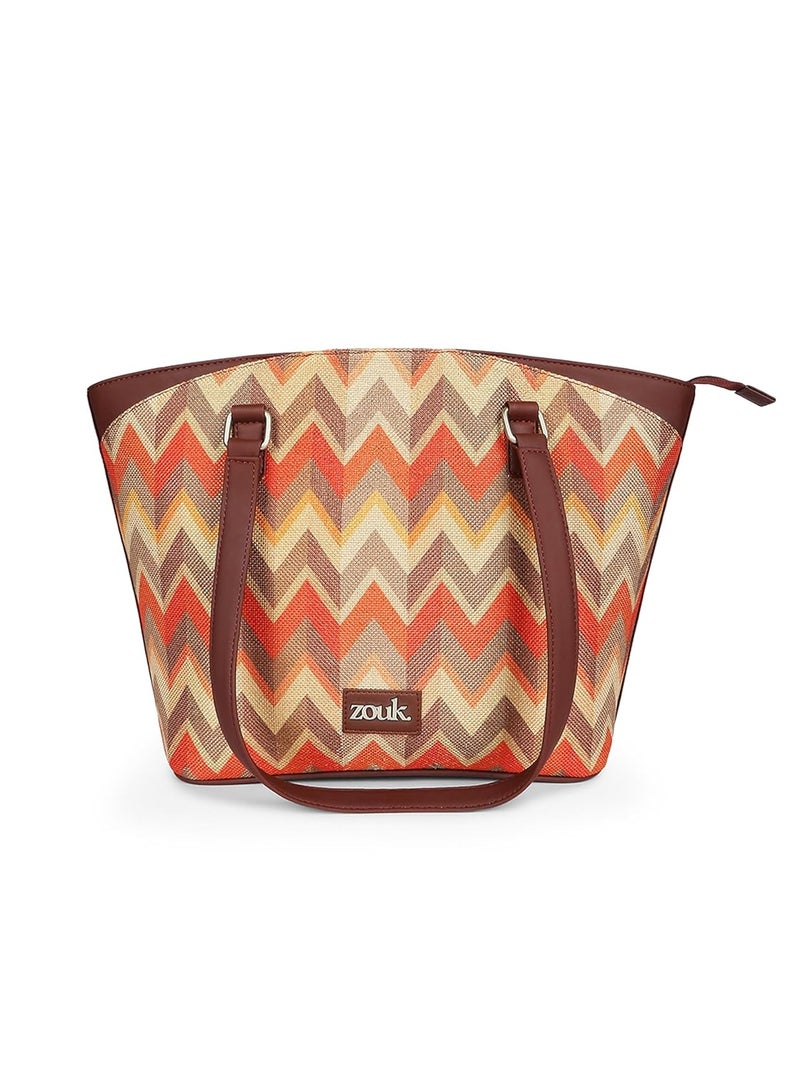 ZOUK حقيبة سفر كلاسيكية مطبوعة نباتية للسيدات - Image 1