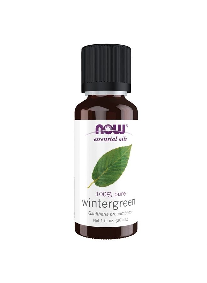 now Essential Oils, Wintergreen Oil, Stimulating Aromatherapy Scent, Steam Distilled, 100% Pure, Vegan, Child Resistant Cap, 1-Ounce  - Image 1