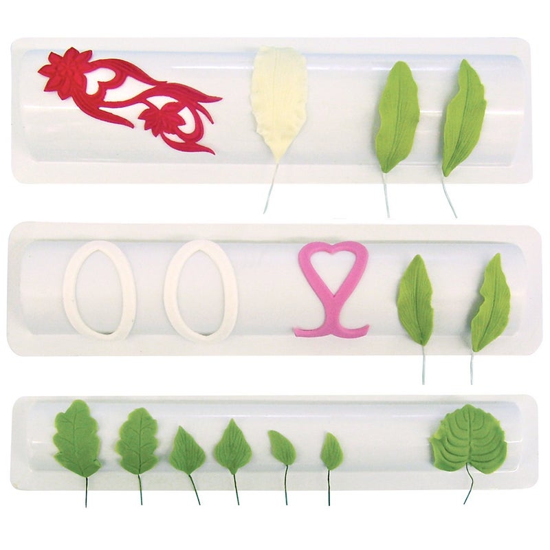 PME 109SE052 JEM Petal  Leaf Formers for Sugarcraft Flowers Set of 3 White 22 x 3 x 22 cm