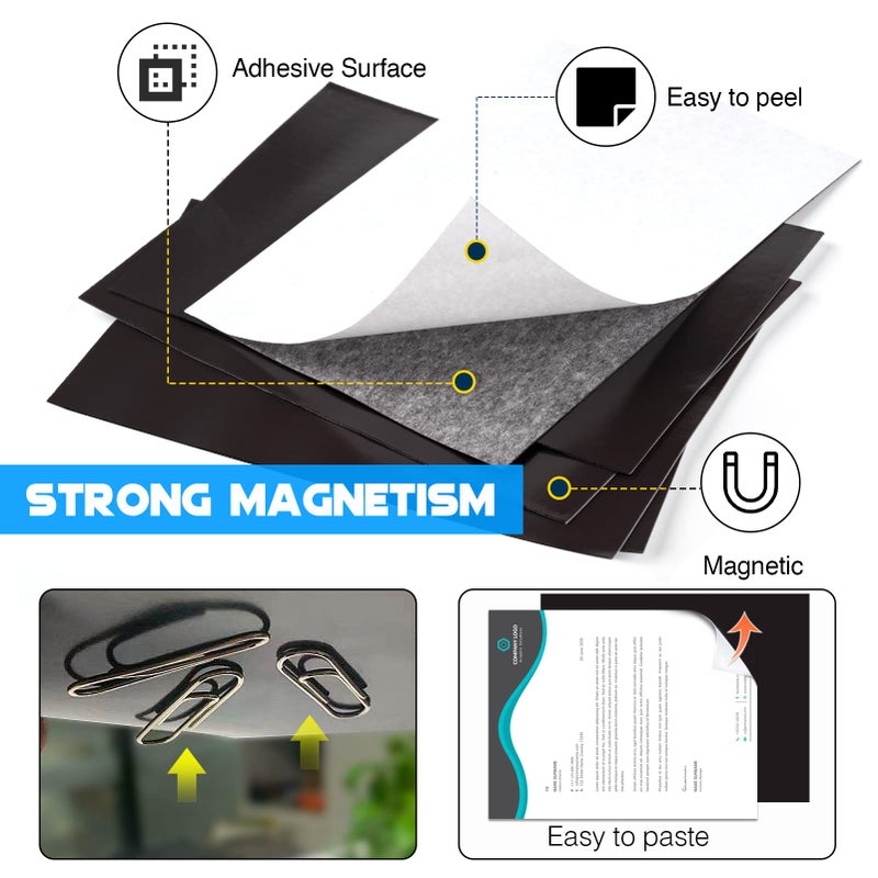 CHUNNIAO Adhesive Magnetic Sheets for Letter Size 8.5x11 (Pack of 8),Magnet Sheets with Self-Stick Adhesive for Home/Classroom/Office,Easy Cut DIY Paper Craft Magnet - Image 3