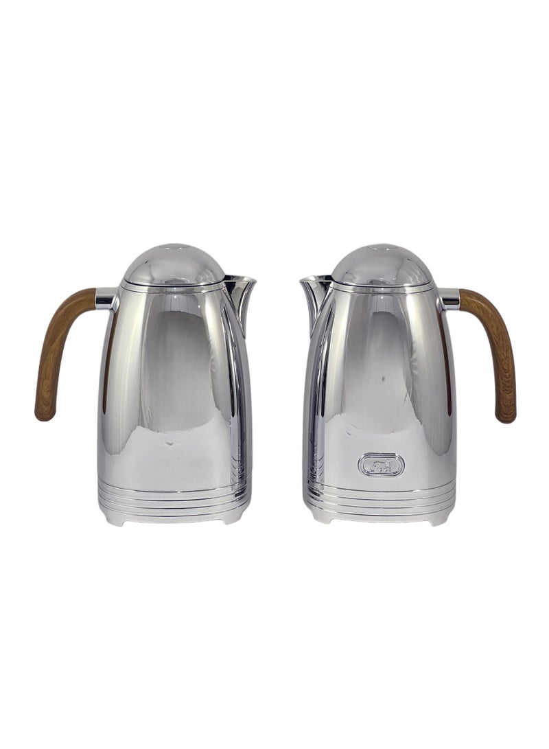 Homemaker Flask Silver 1/1L 2 Pieces Stainless Steel Flask Set – Premium Insulated Flasks for Hot and Cold Beverages | Durable & Leak-Proof Design - Image 2