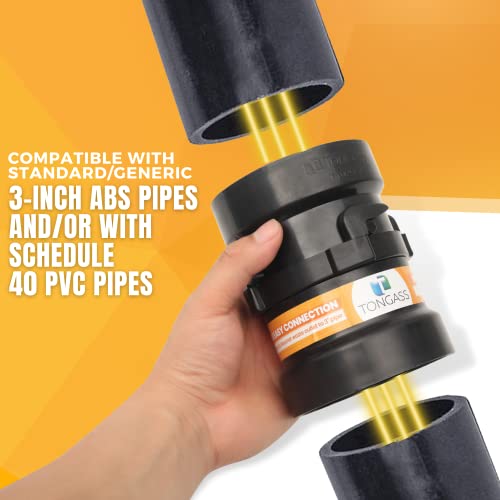 TonGass (Combo Pack) RV Sewer Hose Fitting Adapter to PVC, RV Sewer Connection & Termination Adapter - 3" Hub x Bayonet Hooks with Thread Seal Tape - Image 4
