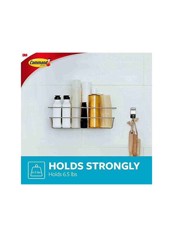 Command Shower Caddy, Satin Nickel, 1-Caddy, 1-Prep Wipe, 4-Water-Resistant Strips, Organize Damage-Free - Image 4