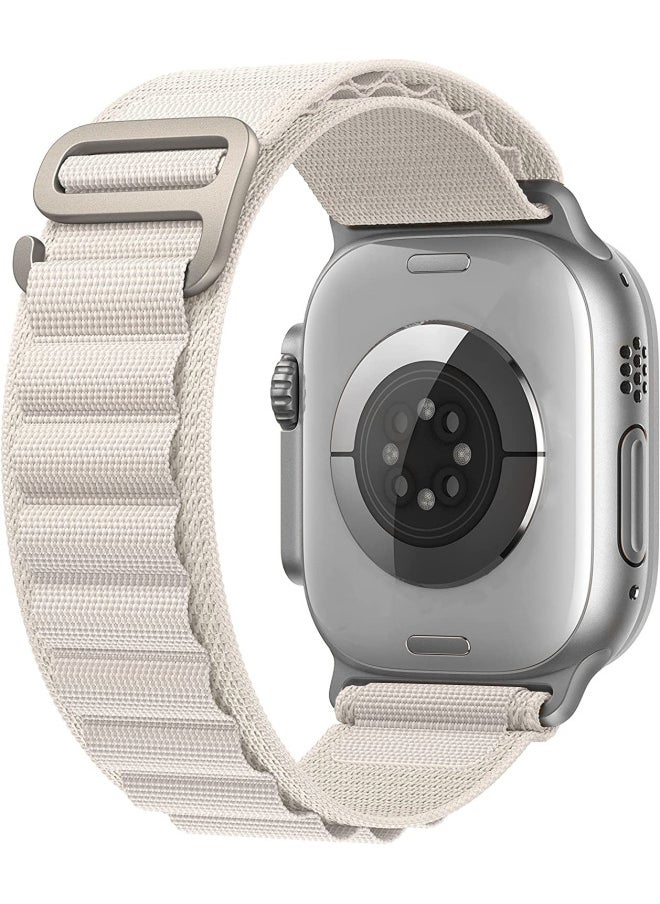 Generic - For Apple Watch Ultra Strap Iwatch Alpine Nylon Loop Strap In Stock-Color:Starlight 38/40/41mm - Image 1