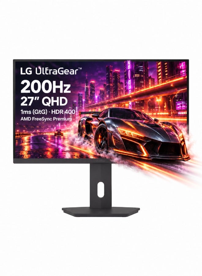 إل جي شاشة الألعاب LG UltraGear G6 بحجم 27 بوصة، دقة QHD، 200 هرتز، 1 مللي ثانية، HDR 400، AMD FreeSync Premium - Image 1