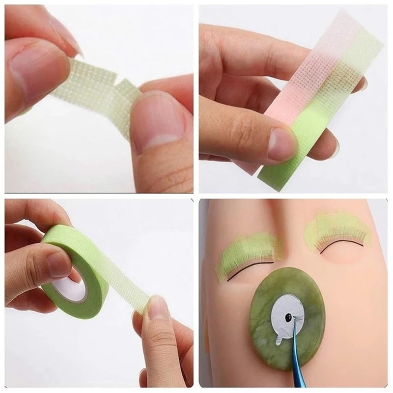 Lash Tape for Eyelash Extensions 30Pcs Eyelash Tape Adhesive Pink Non-Woven Fabric Eyelashes Tapes Lash Sticky Makeup Supplies for Beauty Salon Makeup Tools(Green) - Image 5