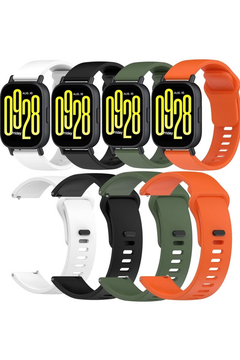 Anmi Anmi 4 Pcs Silicone Strap Compatible with Xiaomi Redmi Watch 5 Active/5 Lite Women's Straps, Replacement Strap for Redmi Watch 5 Active/5 Lite