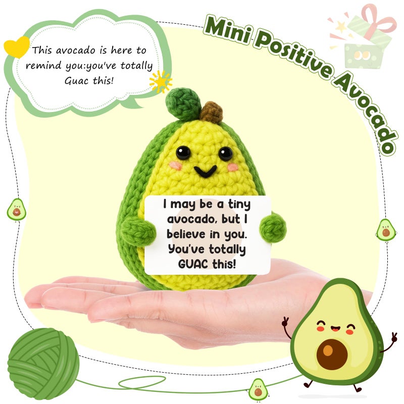 GiftMark Positive Emotional Avocado Easter Basket Essentials Stuffers Gift for Teen Girls Boys Mini Cheer Up Crochet Brithday Gifts for Mother Graduation Teacher Appreciation Cute Decor - Image 3