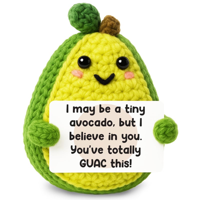 GiftMark Positive Emotional Avocado Easter Basket Essentials Stuffers Gift for Teen Girls Boys Mini Cheer Up Crochet Brithday Gifts for Mother Graduation Teacher Appreciation Cute Decor - Image 1