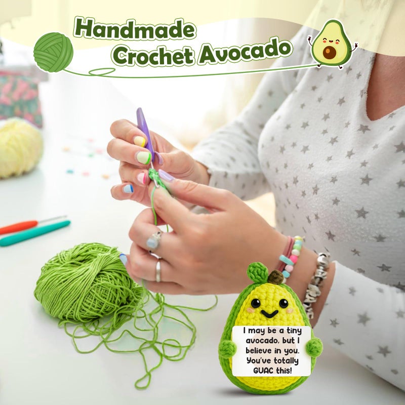 GiftMark Positive Emotional Avocado Easter Basket Essentials Stuffers Gift for Teen Girls Boys Mini Cheer Up Crochet Brithday Gifts for Mother Graduation Teacher Appreciation Cute Decor - Image 4