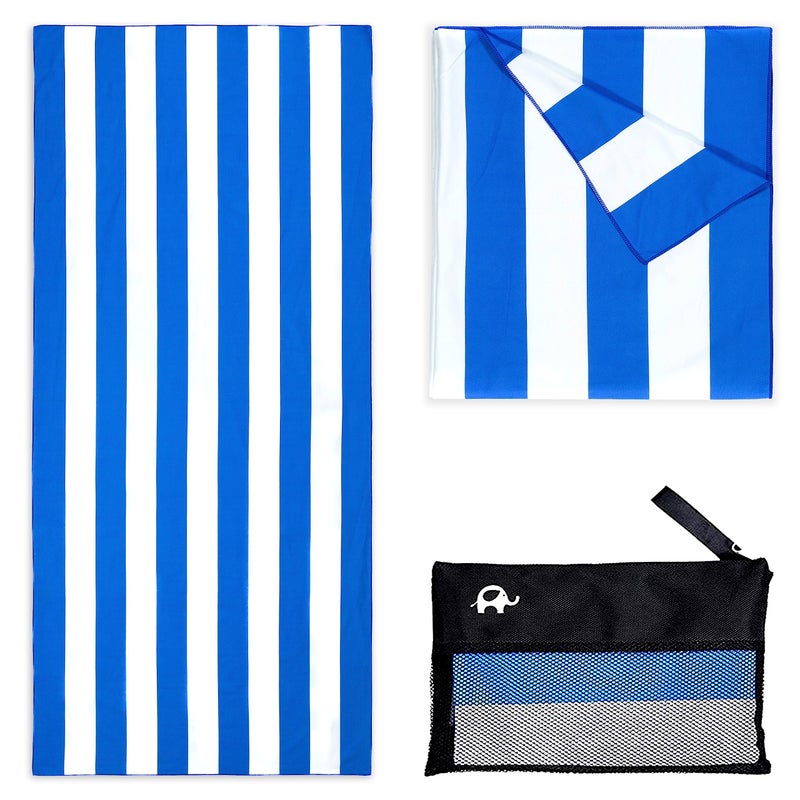 Quick Dry Towel Extra Large 78x35 Inch Microfiber Beach Towel Perfect for Beach Travel Swimming Pool Yoga Hiking Camping Lightweight Fast Drying Compact for Adults Cabana Blue