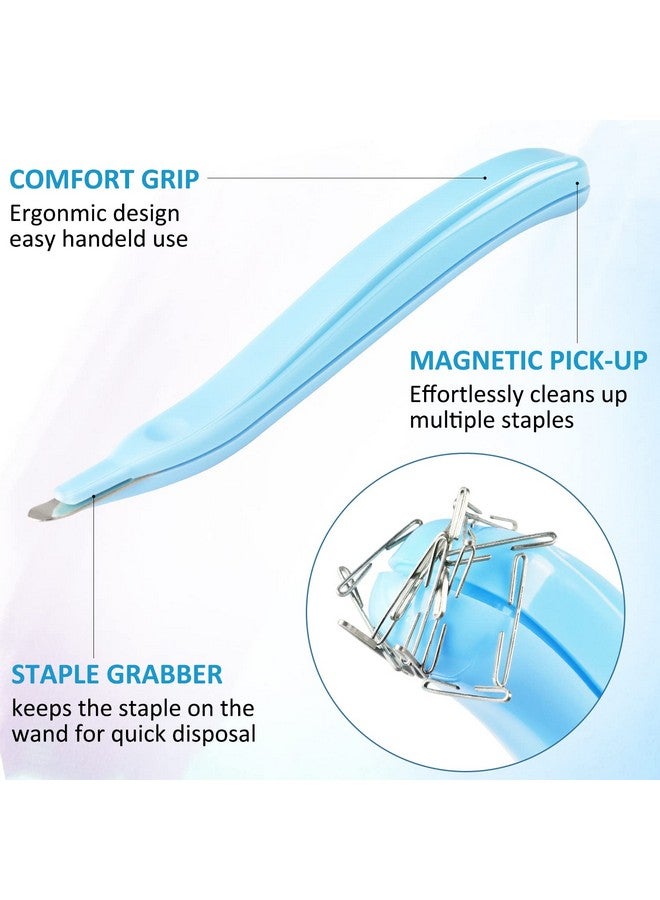 ZZTX 3 Pcs Professional Magnetic Staple Remover Puller Rubberized Staples Remover Staple Removal Tool For School Office Home(Blue, Pink, Purple) - Image 3